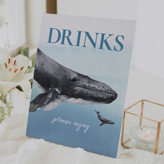 Signe De Table Sous Le Baby shower Océanique De La Mer Boissons (Créateur téléchargé)