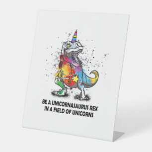 Signe De Table Soyez Un Unicornasaurus Rex Dans Un Champ D'Unicor