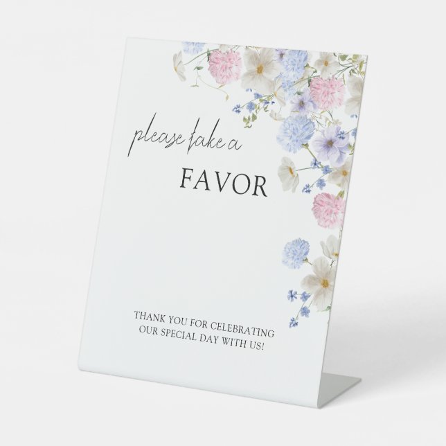 Signe De Table Spring Purple Pink Wildflowers Wedding Favors (Recto)