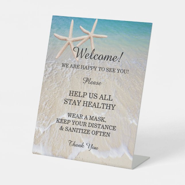 Signe De Table Starfish Beach Wedding Safety (Recto)