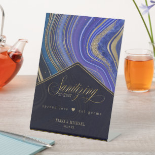 Signe De Table Station d'assainissement d'Agate Abstraite Minuit 