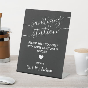 Signe De Table Station d'assainissement minimum sécurité mariage 