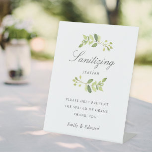 Signe De Table Station de désinfection pour mariage et douche de 