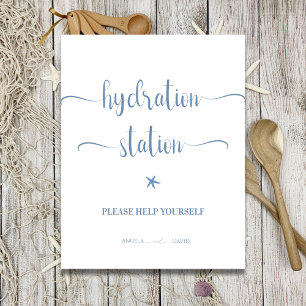 Signe De Table Station d'hydratation Blue Ocean Envoyer mariage