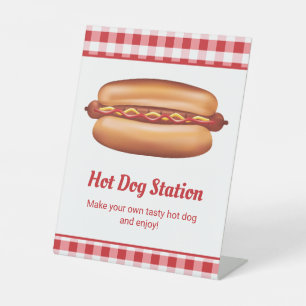 Signe De Table Station Hot Dog Bar à hot dog Créez votre propre h