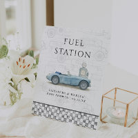 Station-service pour voiture ancienne Baby Shower