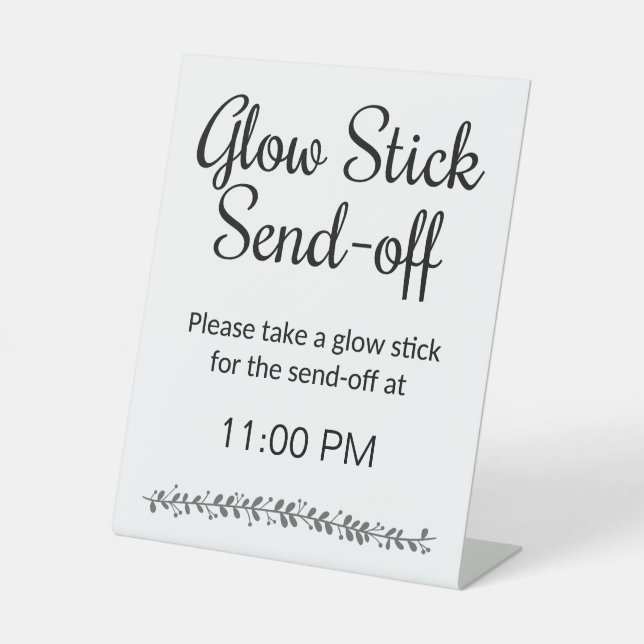 Signe De Table Stick Llow Envoyez Le Mariage De Réception Newlywe (Recto)