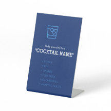 Stock The Bar Signature Cocktail Tabletop Sign