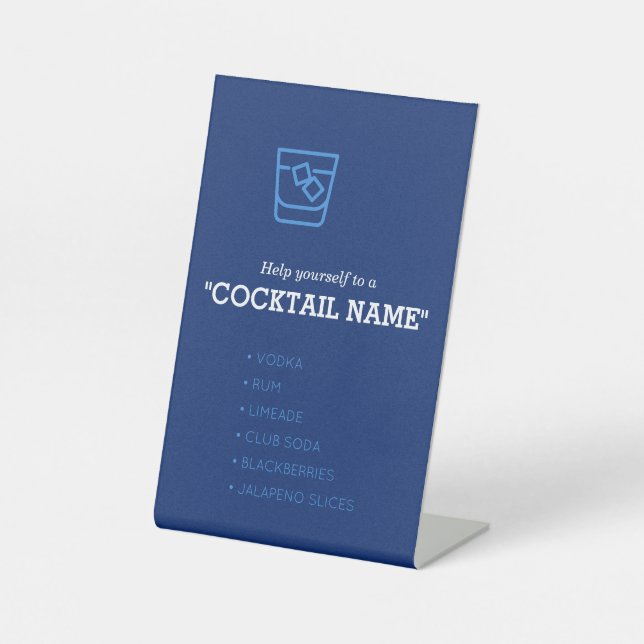 Signe De Table Stock The Bar Signature Cocktail Tabletop Sign (Recto)