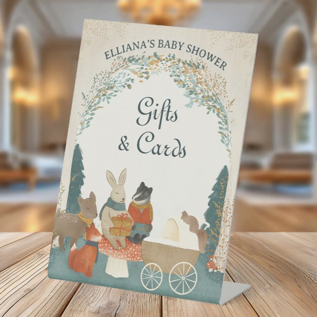 Signe De Table Storybook Woodland Friends Baby shower cadeau (Créateur téléchargé)