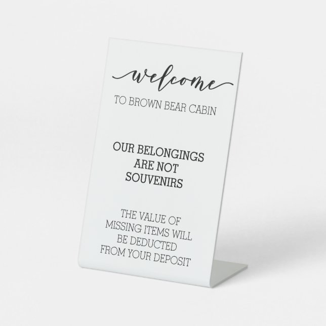 Signe De Table STR Location de courte durée (Recto)