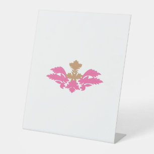 Signe De Table Style Décor, Rose Chaud, Laiton Antique