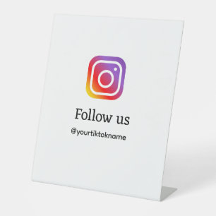 Signe De Table suivez-nous Instagram nom d'utilisateur médias soc