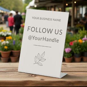 Signe De Table Suivez-nous Minimaliste Petite Entreprise Neutre P