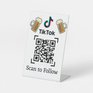 Signe De Table Suivez sur le code QR TikTok   Suivi TikTok   Bar