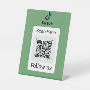 Signe De Table Suivez sur le code QR TikTok Suivre TikTok