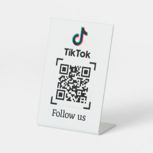 Signe De Table Suivez sur le code QR TikTok   Suivre TikTok