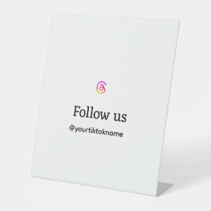 Signe De Table suivre nous fil username médias sociaux ajouter QR