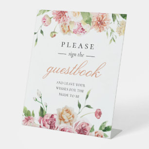 Signe De Table Summer Floral Fête des mariées romantique Livre d'