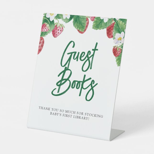 Signe De Table Summer Strawberry Guest Books Baby shower (Recto)
