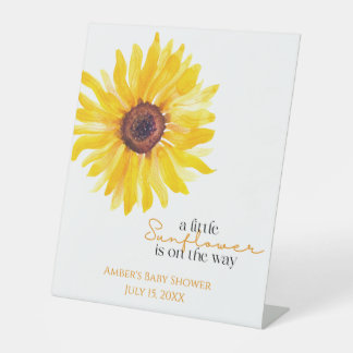 Signe De Table Sunflower Baby Shower Pedestal Sign
