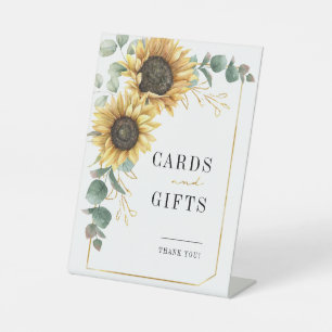 Signe De Table Sunflower Eucalyptus Bloom Cartes de mariage et ca