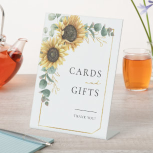 Signe De Table Sunflower Eucalyptus Flora Cartes de mariage et ca