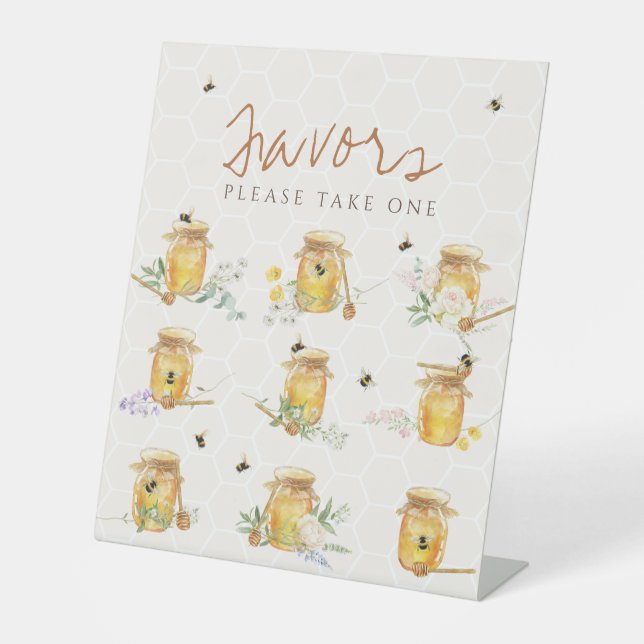 Signe De Table Sweet Little Honey Baby shower Faveurs (Recto)