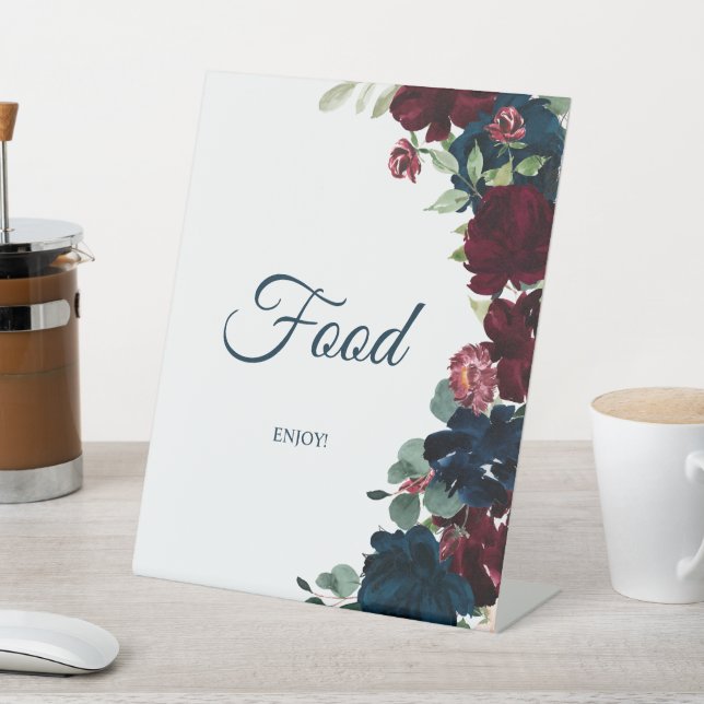 Signe De Table Symbole alimentaire Elegant Burgundy & Navy Blue S (In SItu)