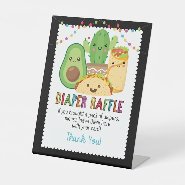 Signe De Table SYMBOLE Baby shower Fiesta Taco (Recto)