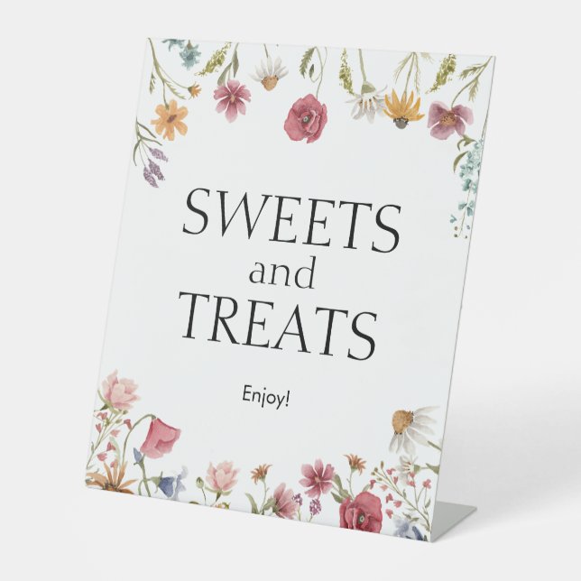 Signe De Table SYMBOLE Baby shower Sucres et friandises Floral (Recto)