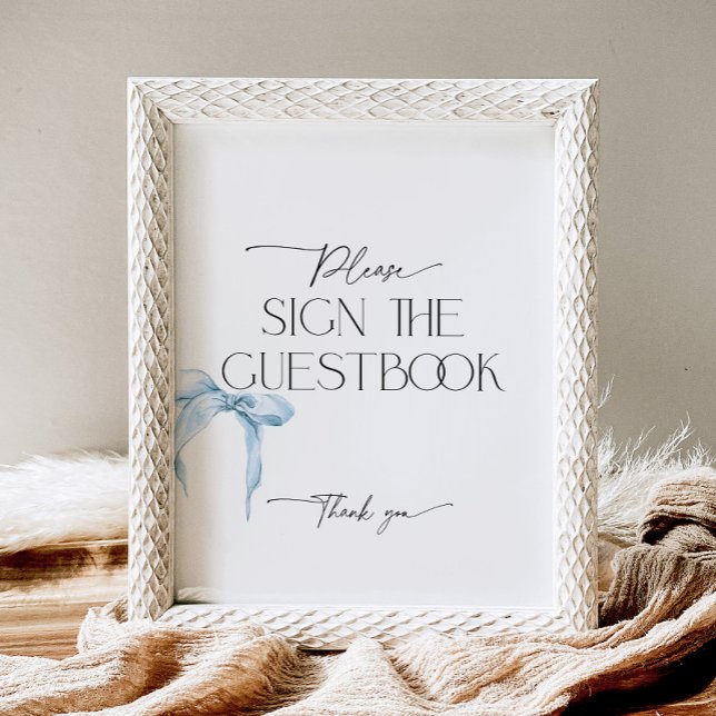 Signe De Table Symbole bleu Dusty Bow du livre d'or (Créateur téléchargé)