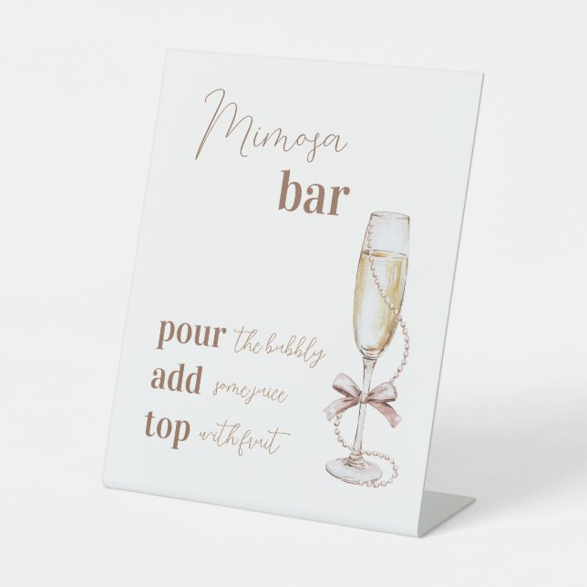 Signe De Table Symbole Brunch et Bubbly Mimosa Bar 8x10 (Recto)