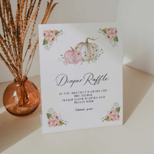 Signe De Table SYMBOLE Citrouille Rose Baby shower Déchets
