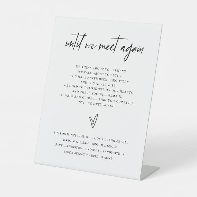 Signe De Table Symbole commémoratif Mariage classique Souvenir de (Recto)