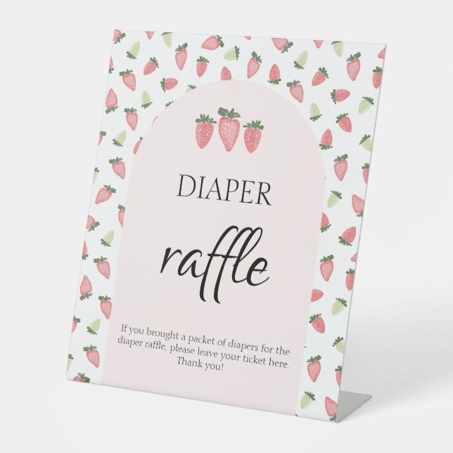 Signe De Table Symbole de Baby shower de fraise sauvage (Recto)
