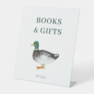 Signe De Table Symbole de Baby shower Mallard Duck Books and Gids