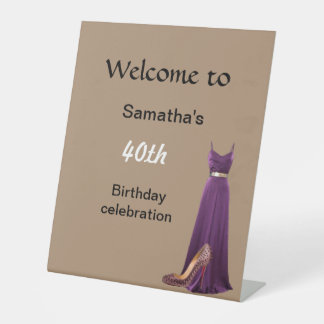 Signe De Table Symbole de bienvenue pour 40e anniversaire