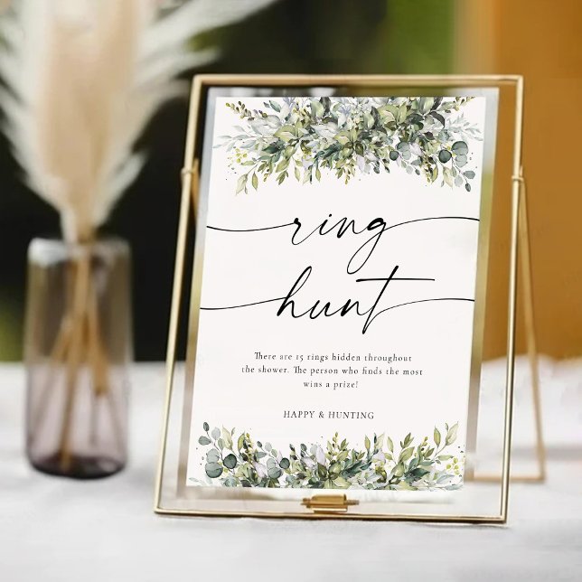 Signe De Table Symbole de chasse à l'anneau de plantes vertes (Créateur téléchargé)