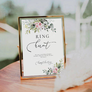 Signe De Table Symbole de chasse en anneau rose pâle
