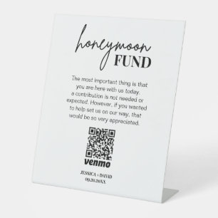 Signe De Table Symbole de code QR du Fonds pour la lune de miel m