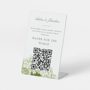 Signe De Table Symbole de don de bienfaisance White Hydrangea