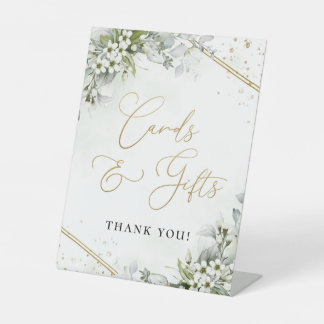 Signe De Table Symbole de fête des cartes et cadeaux de verdure