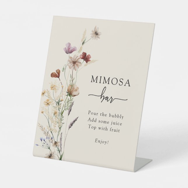 Signe De Table Symbole de la barre Boho Mimosa (Recto)