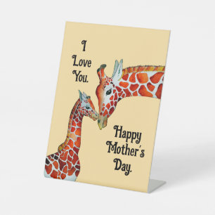 Signe De Table Symbole de la Fête des Mères Giraffes