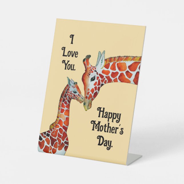 Signe De Table Symbole de la Fête des Mères Giraffes (Recto)
