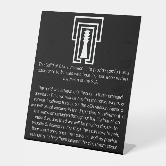 Signe De Table Symbole de la Guilde d'Osiris (Recto)