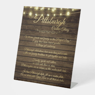 Signe De Table Symbole de la table rustique de Pittsburgh Cookie