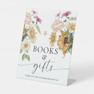 Signe De Table Symbole de Mews Sunflower Fall Floral Books and Gi