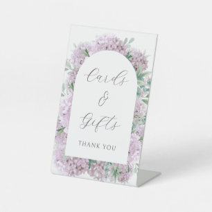 Signe De Table Symbole de piédestal Blush Hydrangea Cartes et Cad